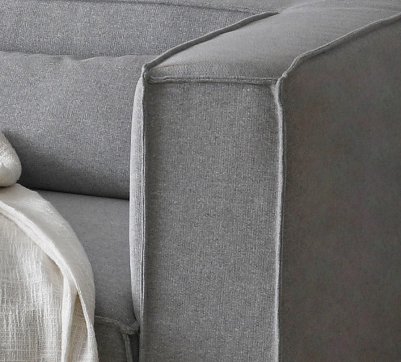 Divano modulare multiposizione a 4 posti con Puff Galeon grigio