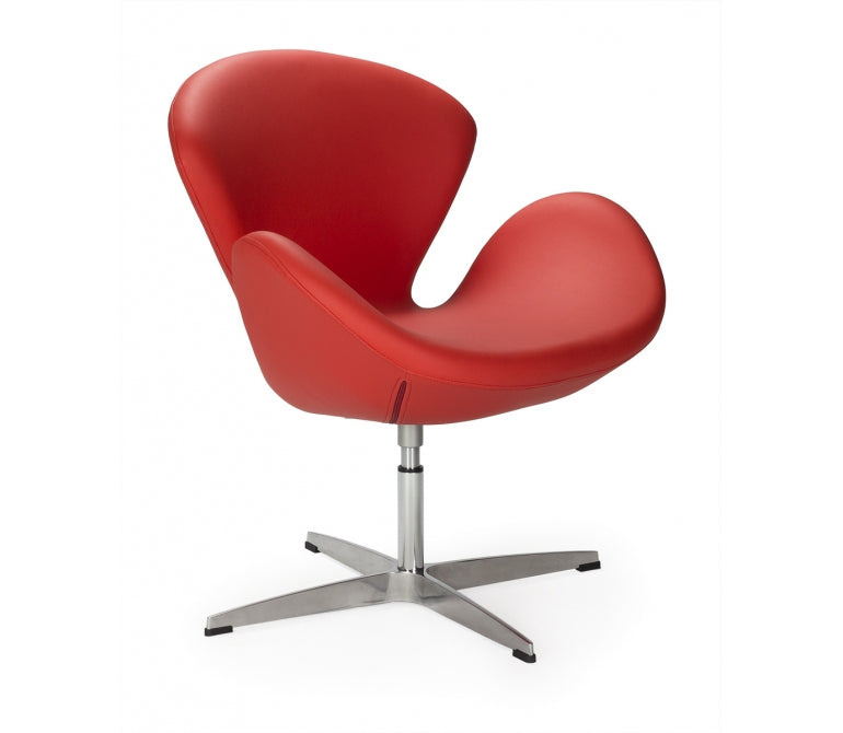 Cadeirão de design de semi-couro Cisne novo