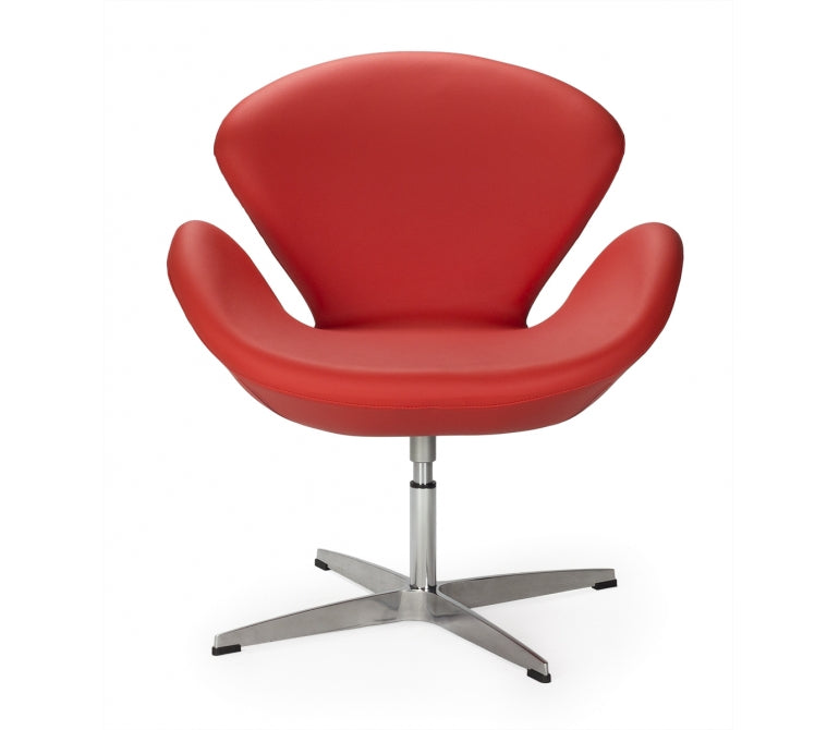 Cadeirão de design de semi-couro Cisne novo