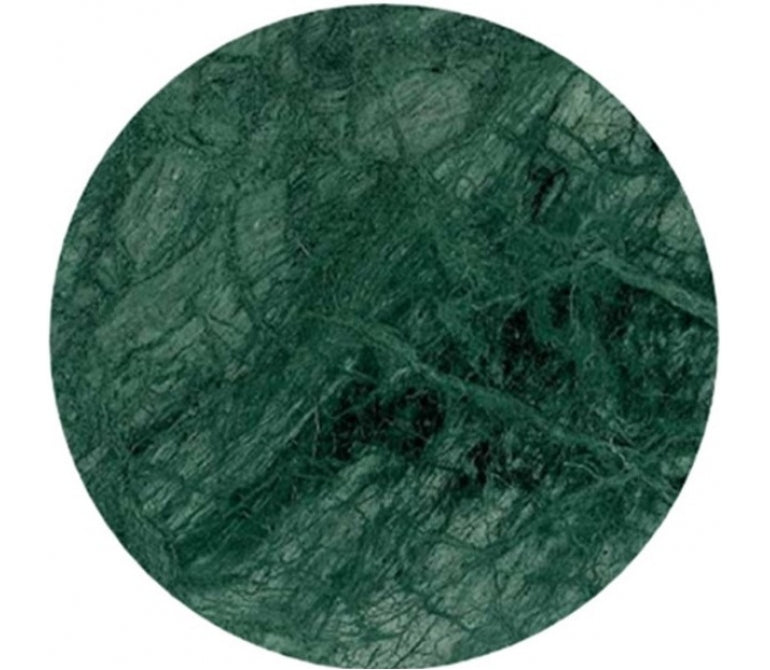 Mesa de jantar em aço inoxidável dourado e mármore verde 120cms