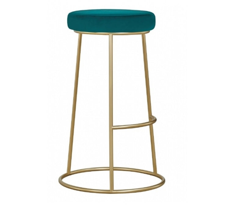 Sgabello da bar in velluto verde H75 cm Beverly