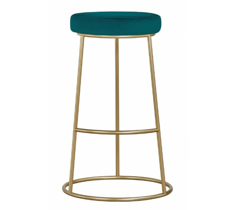 Sgabello da bar in velluto verde H75 cm Beverly
