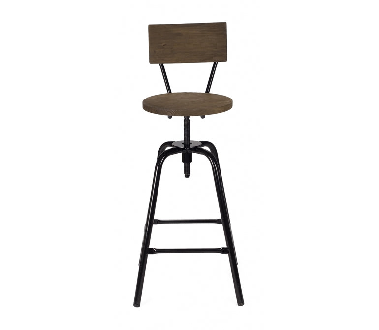 Sgabello con schienale in legno