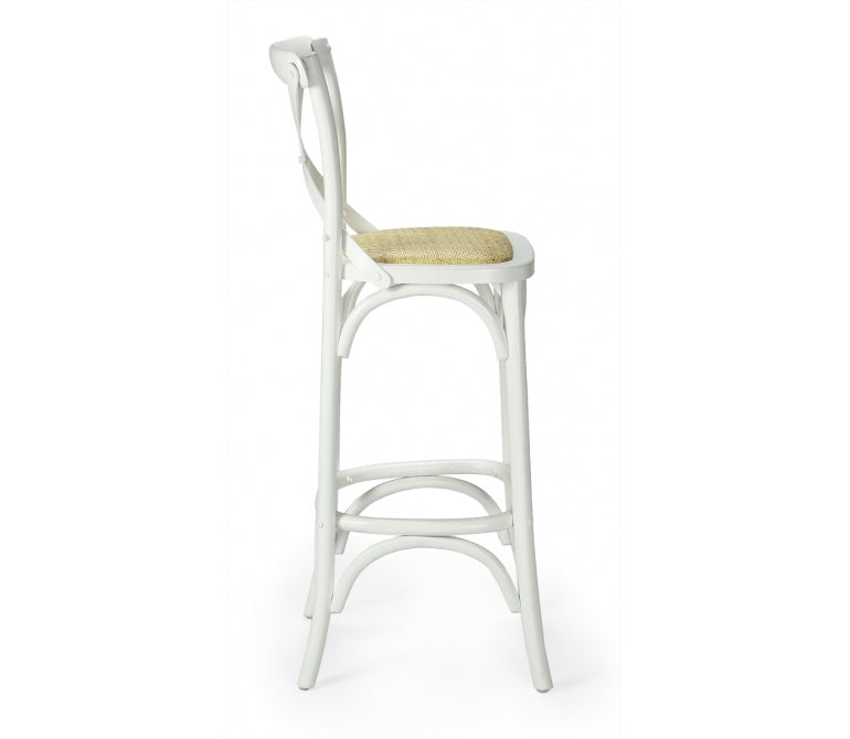 Vintage cross high bar stool white