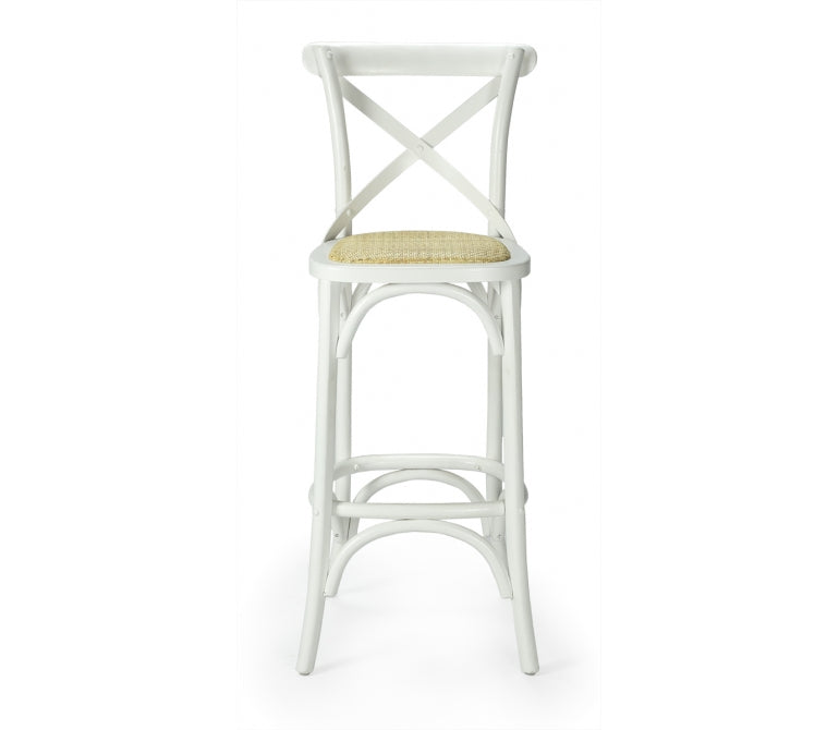 Vintage cross high bar stool white