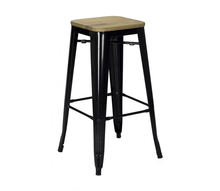 Vieux tabouret de bar Nux light wood glossy