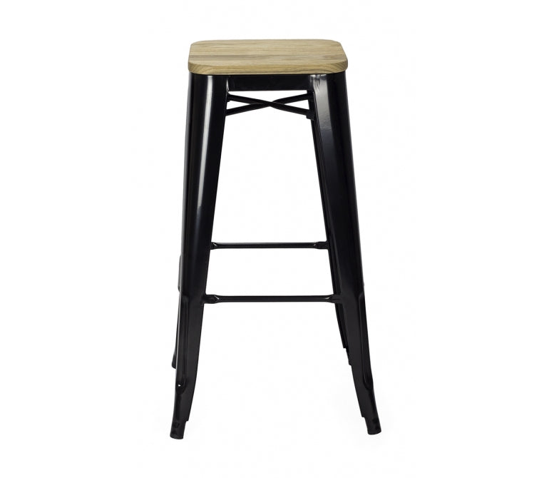 Vieux tabouret de bar Nux light wood glossy