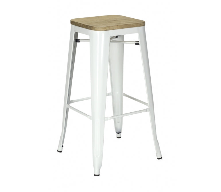 Vieux tabouret de bar Nux light wood glossy