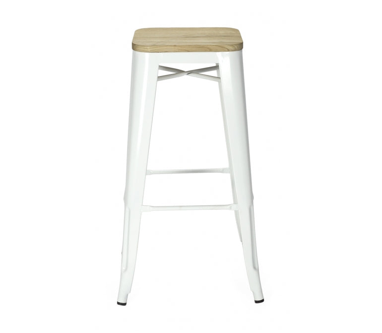 Vieux tabouret de bar Nux light wood glossy