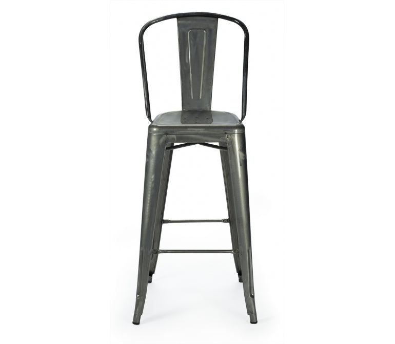 Tabouret de bar à dossier haut industriel Nux