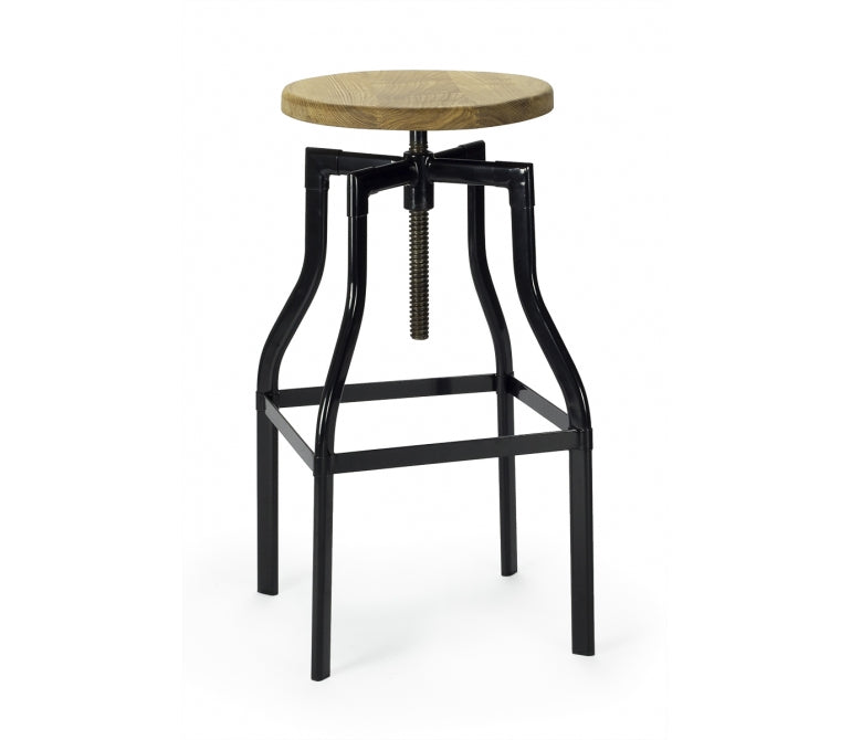 Vieux tabouret de bar en bois H62 Turner