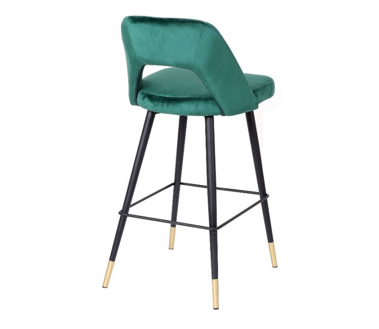 Sgabello da bar in velluto verde Vasanti