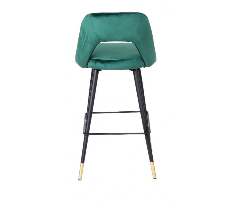 Sgabello da bar in velluto verde Vasanti