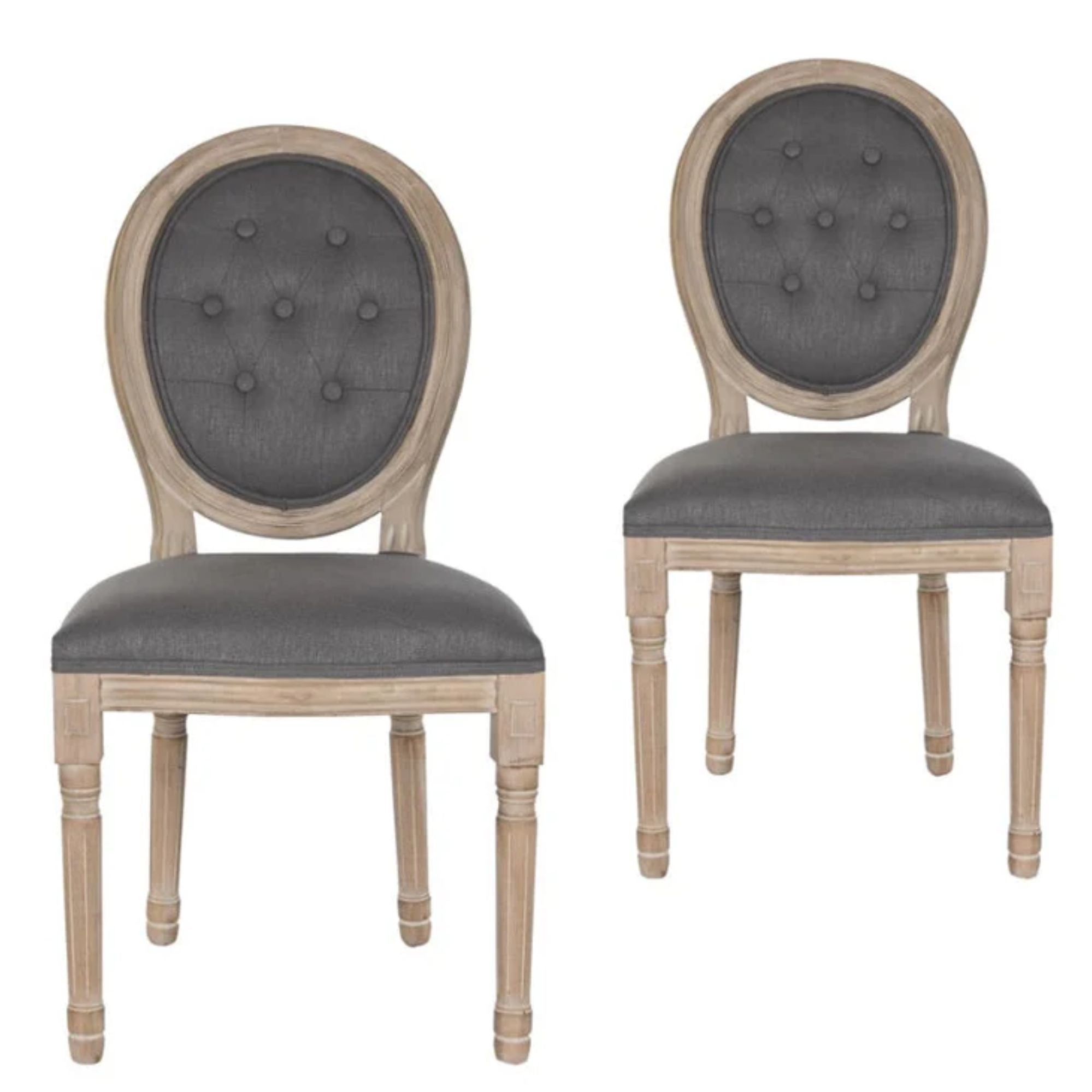 Pack de 2 sillas de comedor tapizadas capitoné Lady