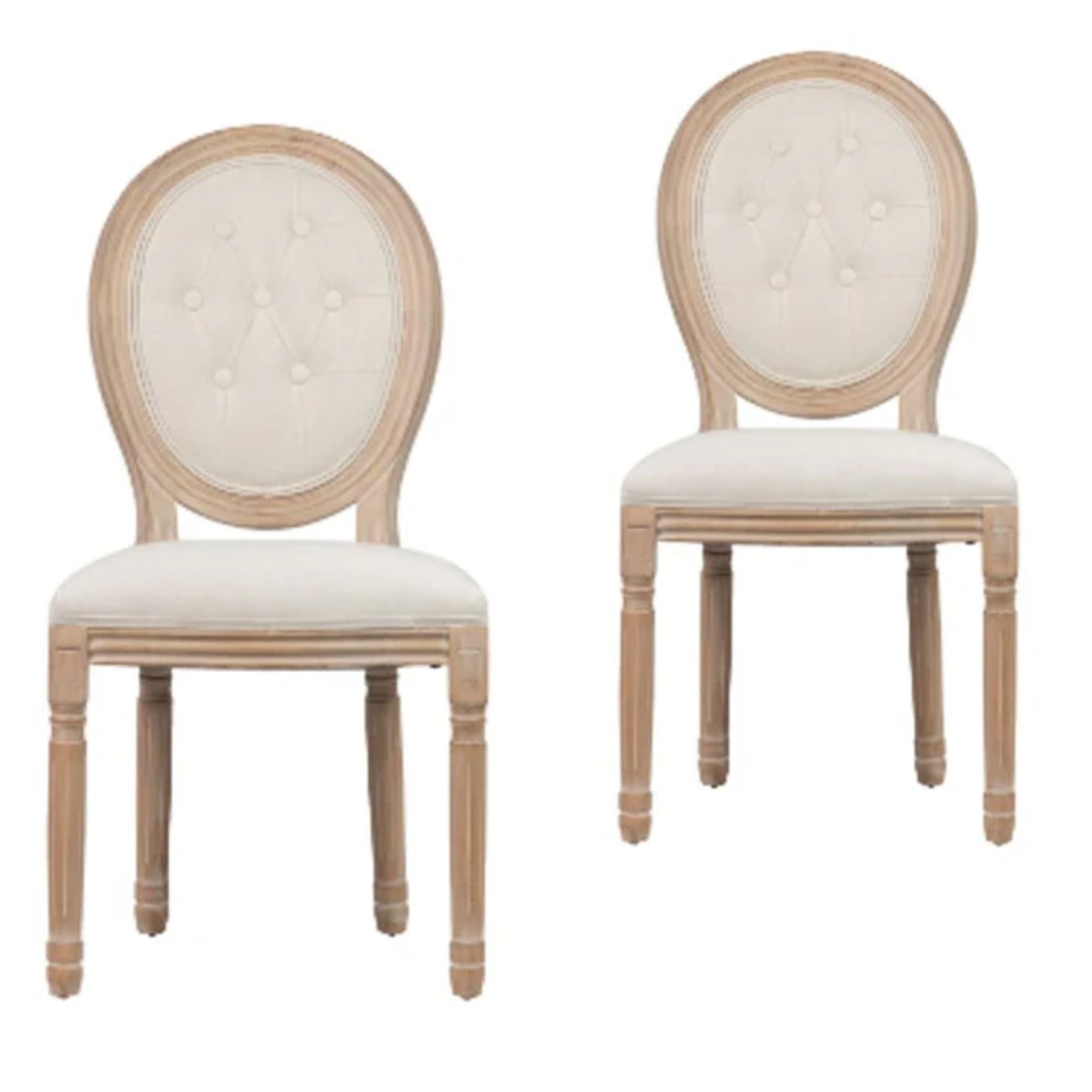 Pack de 2 sillas de comedor tapizadas capitoné Lady