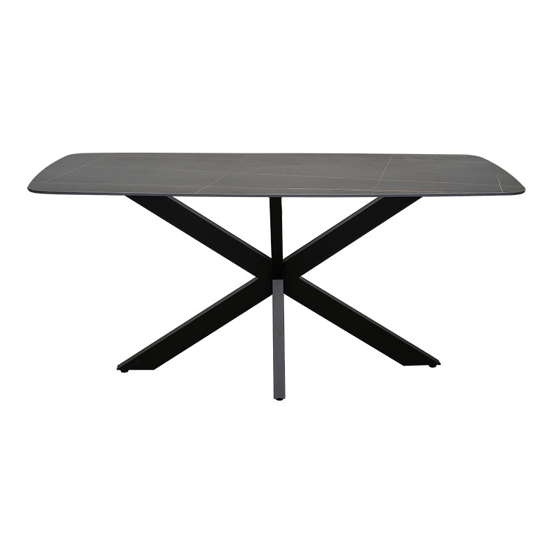 Mesa de comedor base negra y tablero 160x80cm Denia