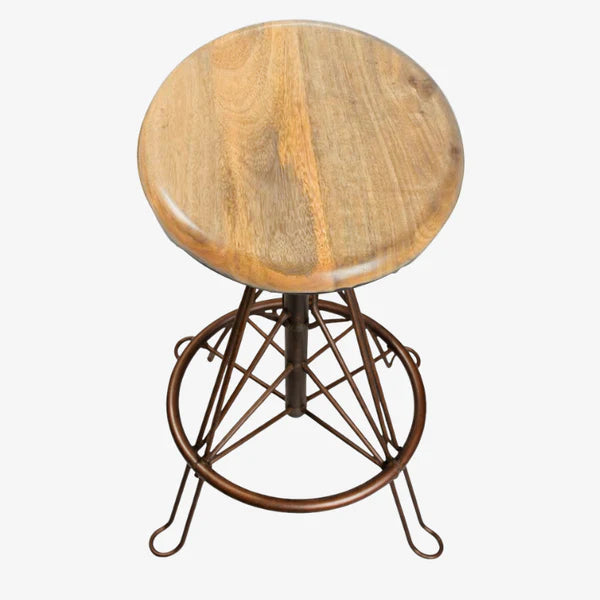 Sgabello da bar in legno industriale vintage Harry