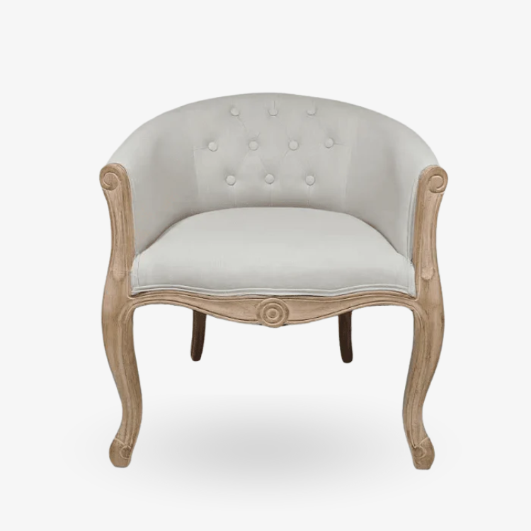 Butaca clásica estilo francés con capitoné Loira