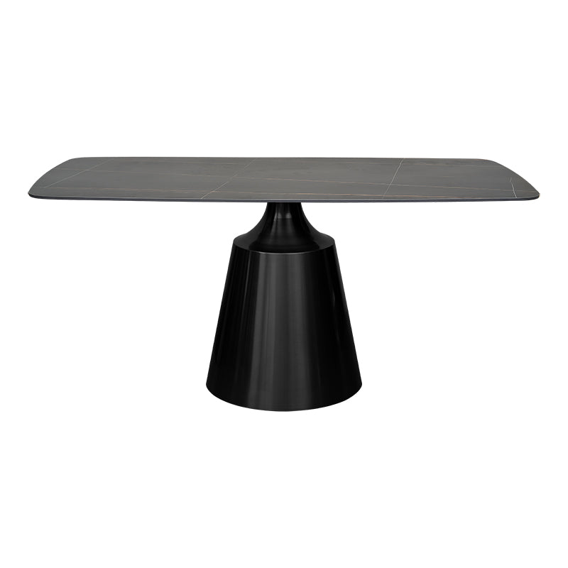 Mesa de comedor base gris grafito tapa rectangular 160 cm
