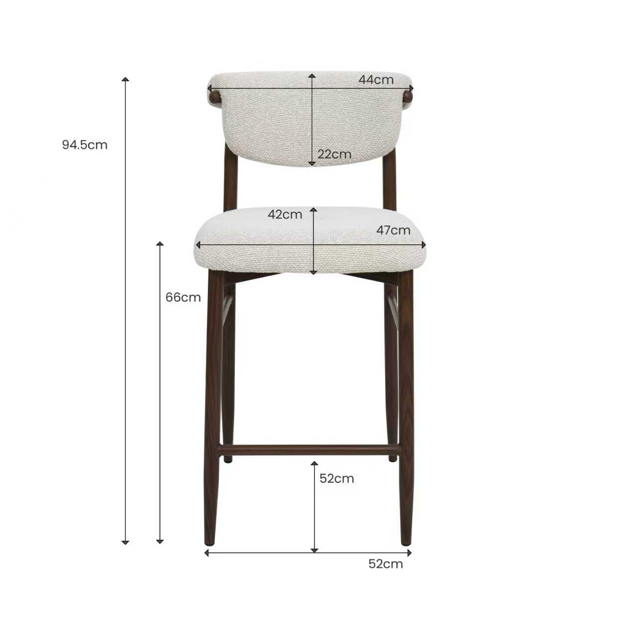 Taburete de cocina  65 cm Lageon Nogal