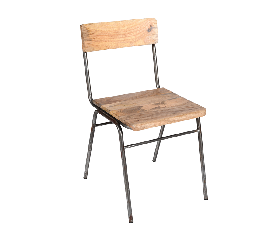 Silla de comedor acero y madera Oliva