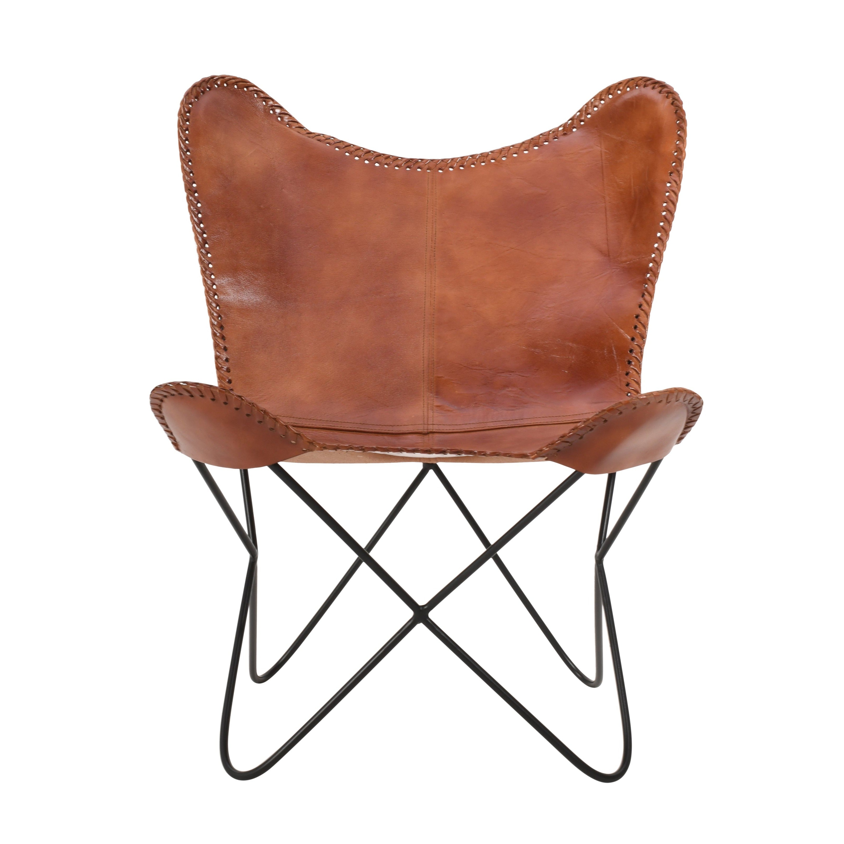 Fauteuil en cuir Butterfly