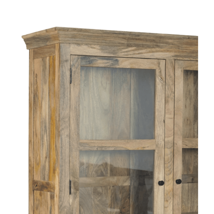 Alacena rústica de madera de mango Olivia 3 puertas