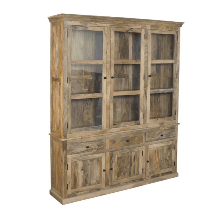 Alacena rústica de madera de mango Olivia 3 puertas