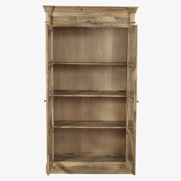 Alacena vitrina MUNA de Madera de Mango Natural 120 cm - Vintahome