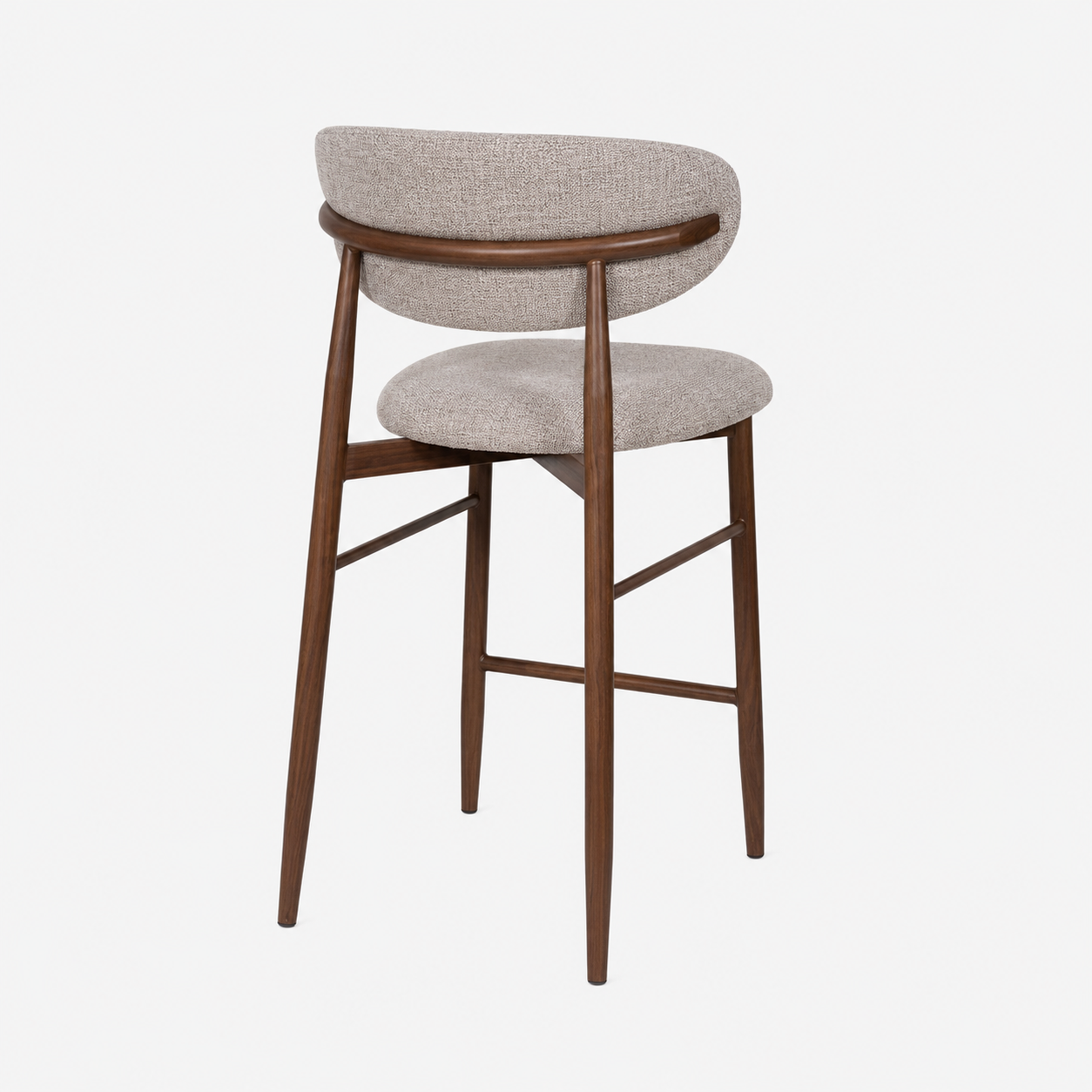 Taburete nordico imitación madera tapizada Marla 65cm