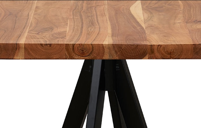 Mesa de bar acero y tapa cuadrada madera de 70-80 cm Porte