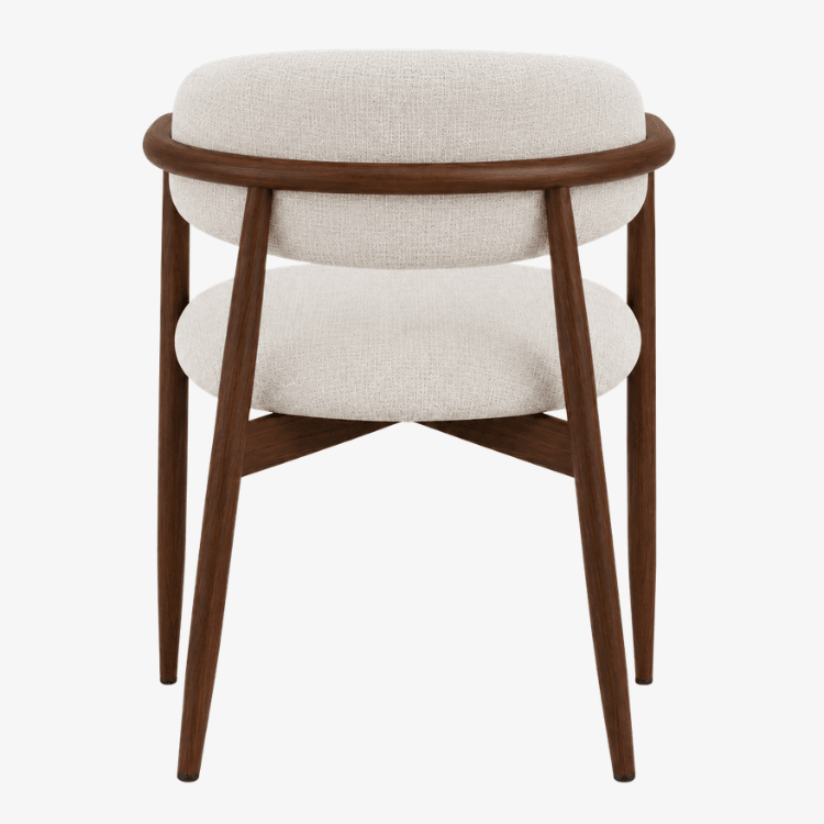 Silla de Comedor con Brazos Olimpo Tapizada en Madera de Nogal - Vintahome