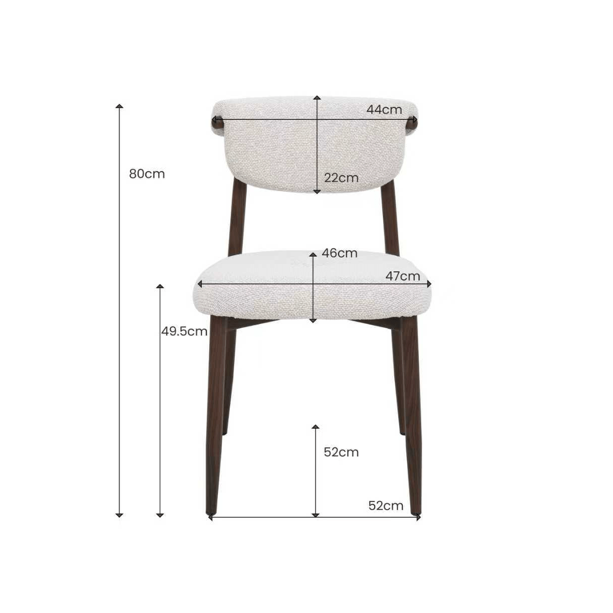 Silla de comedor escandinava Lagem nogal - Vintahome