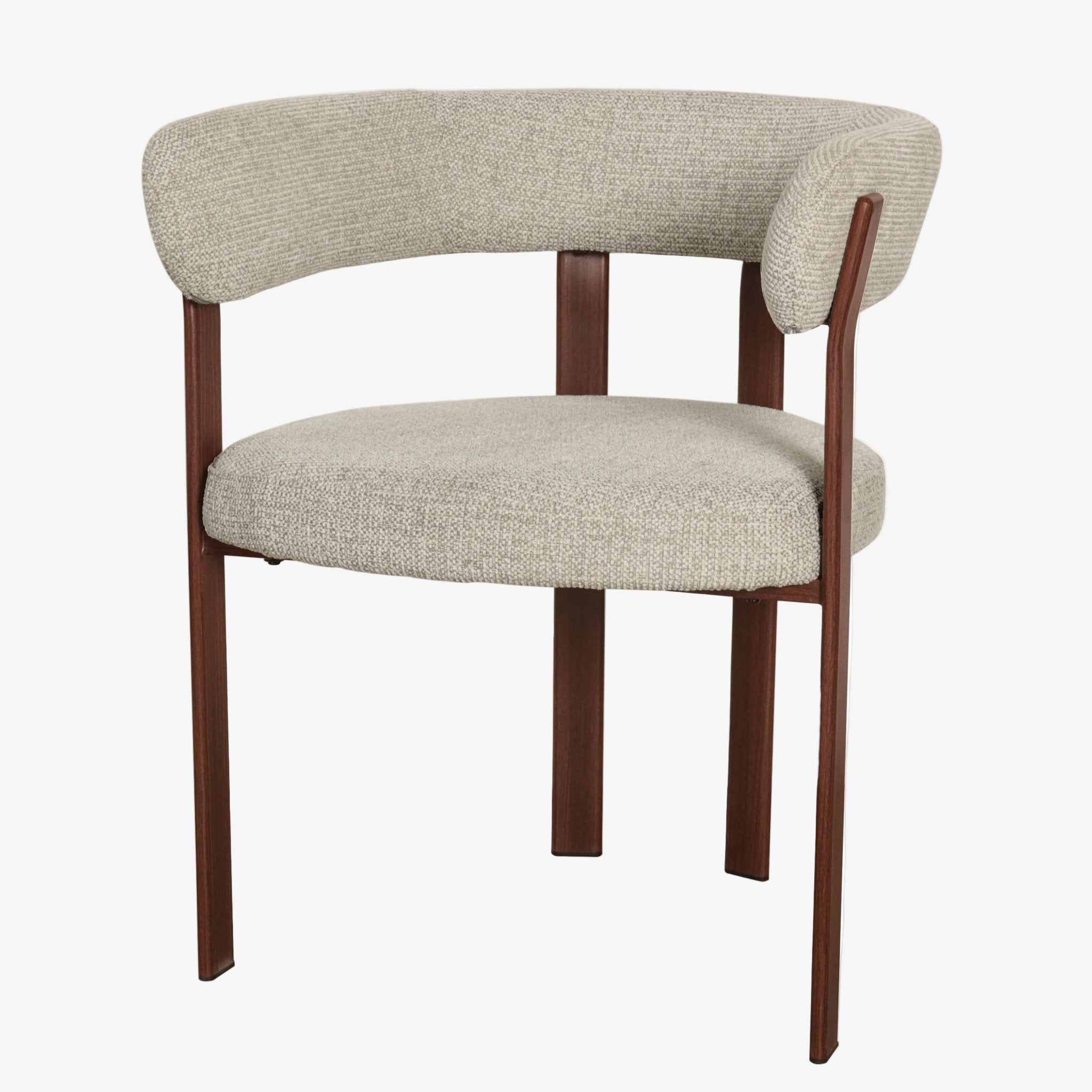 Sillón de comedor con brazos Soren tapizado premium efecto nogal - Vintahome