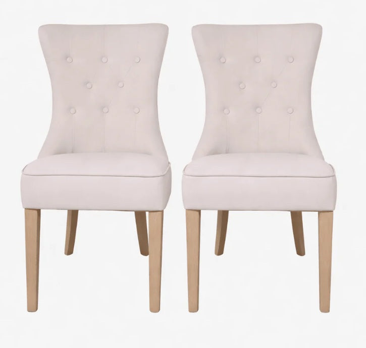 Pack 2 sillas capitoné tapizada lino Marlen