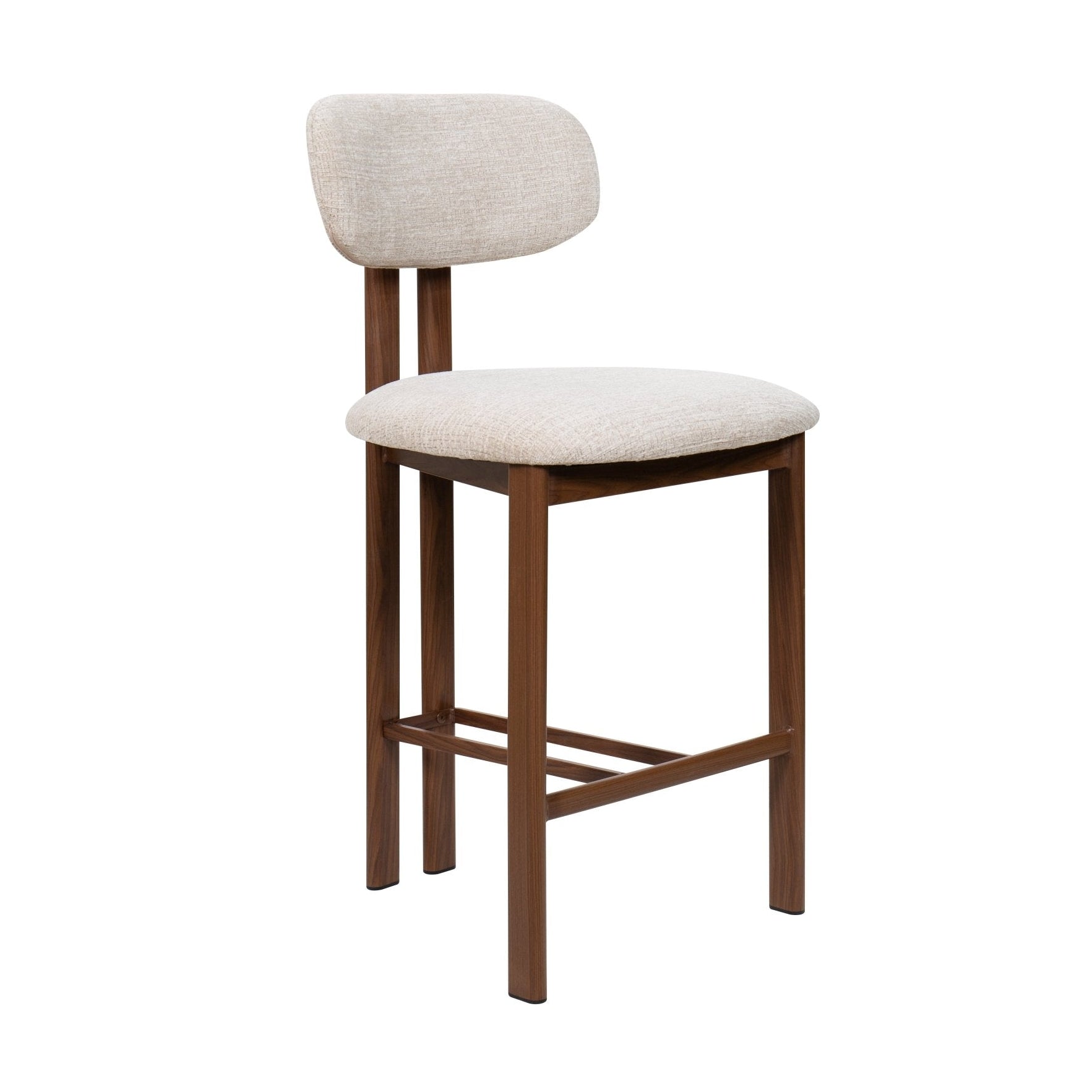 Taburete de bar acero nogal tapizado tejido Liberty 65 - Vintahome