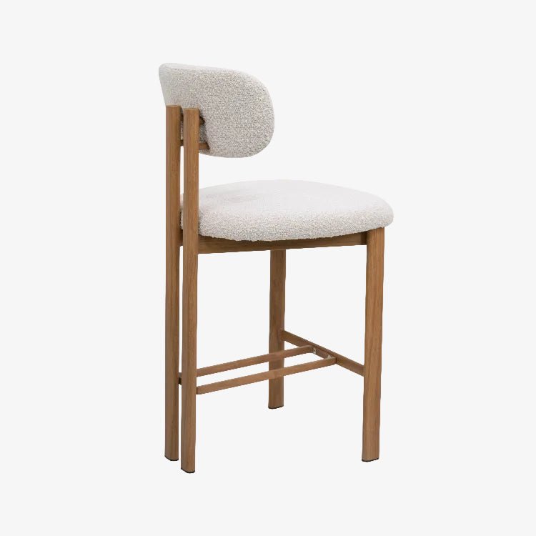 Taburete de cocina acero rosewood tapizado bouclé H65 Liberty - Vintahome