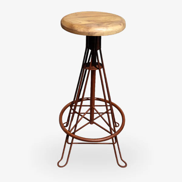 Sgabello da bar in legno industriale vintage Harry