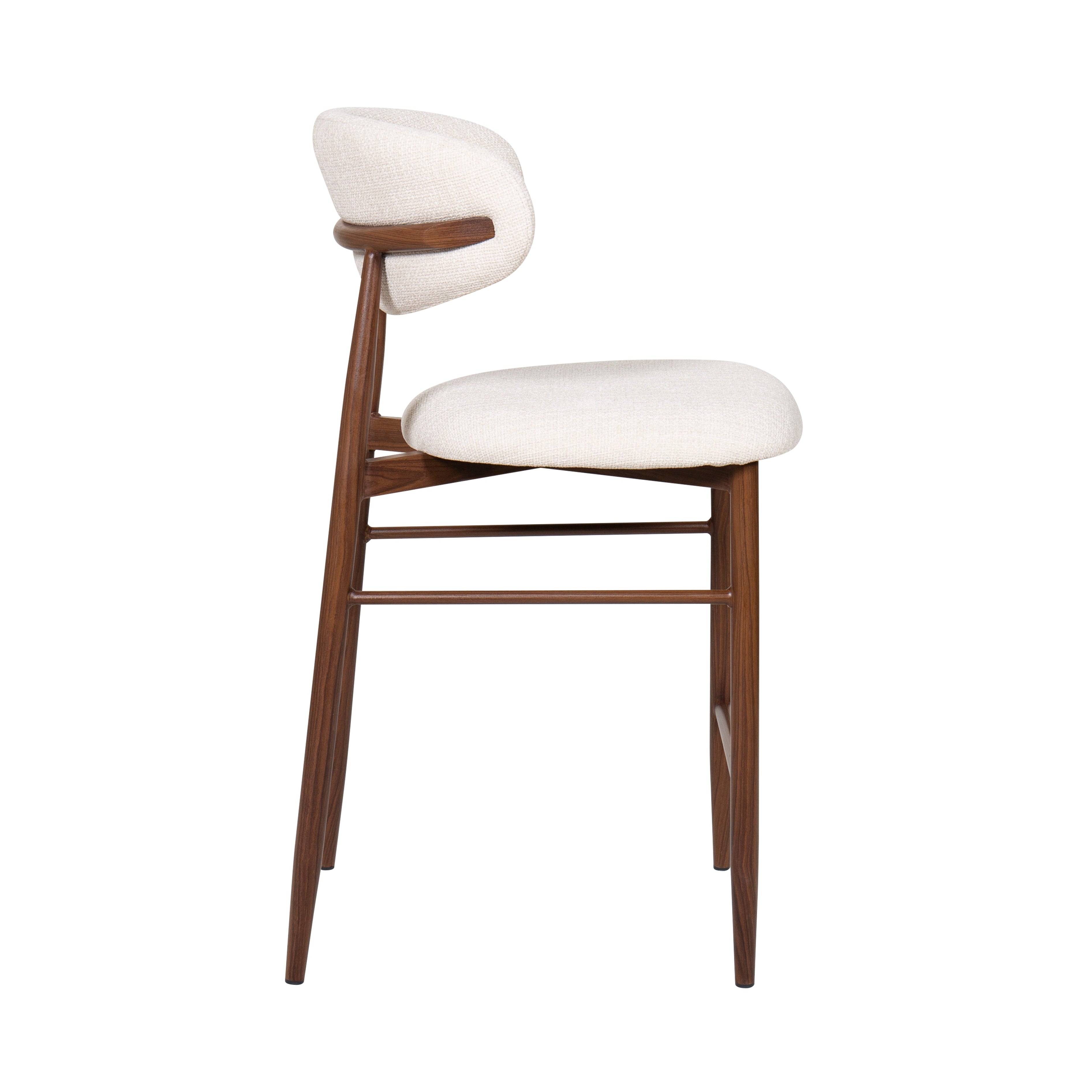 Taburete nordico imitación madera tapizada Marla 65cm