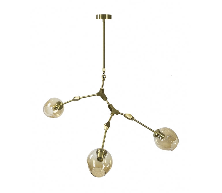Lámpara de suspensión Chandelier dorada Adel 3