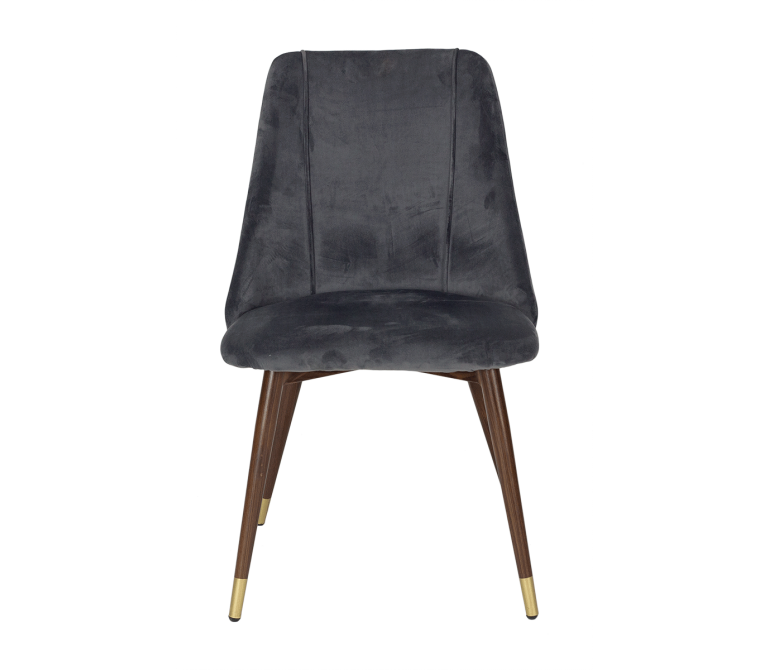 Cadeira de jantar de veludo cinzento Casilda