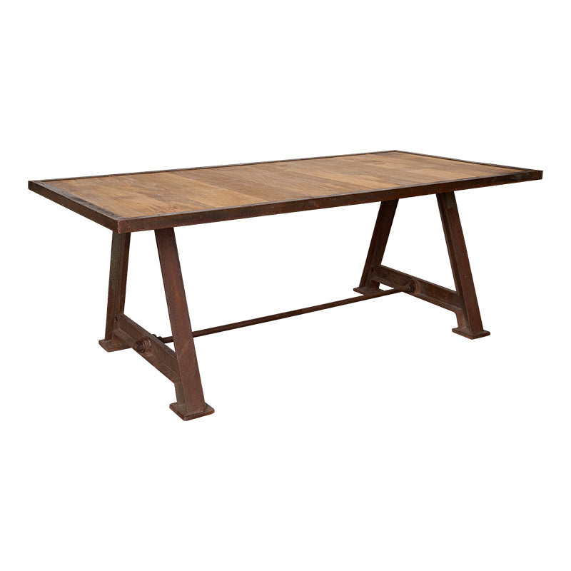 Mesa de comedor de madera y acero 200x100 Rex
