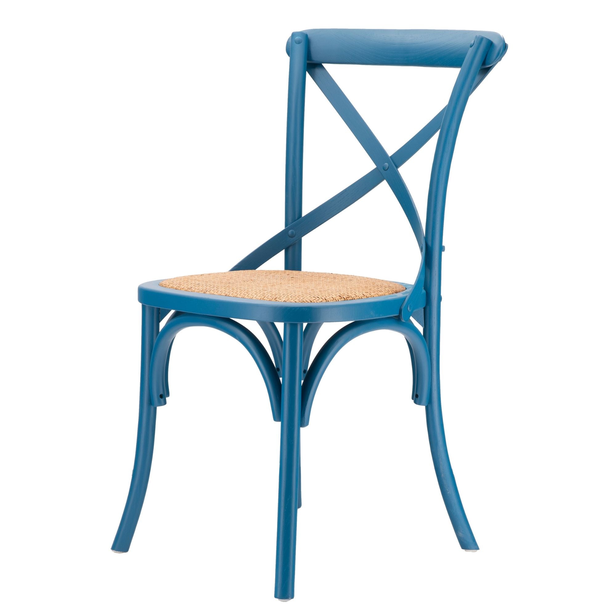 Chaise de salle à manger vintage bleue