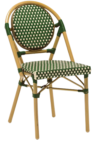 Cadeira de jantar parisiense Adel green ao ar livre Adel green