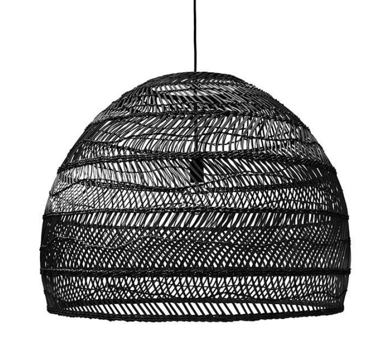 Amira rotan plafondlamp zwart 60cm