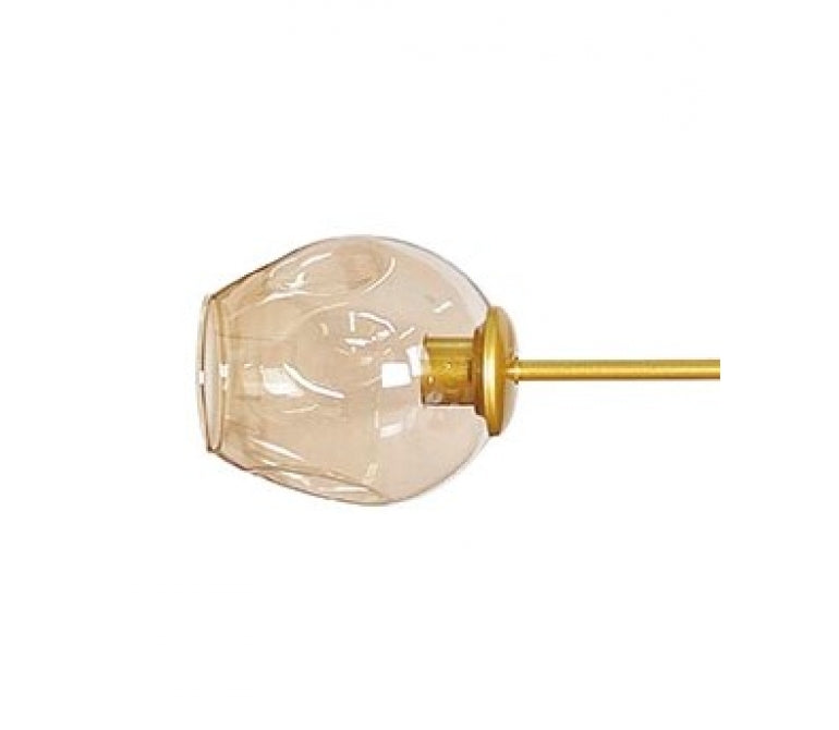 Lámpara de suspensión Chandelier Adel 5 dorado cristal cognac
