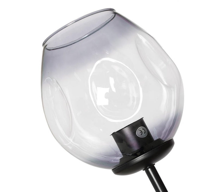 Lámpara de suspensión Chandelier Adel 5 negro cristal gris