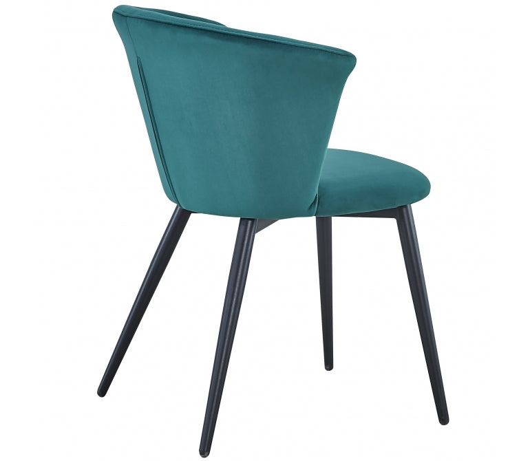 Cadeira de jantar de veludo Nuvole green