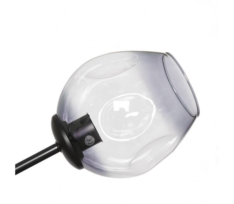 Lámpara de suspensión Chandelier Adel 7 negro cristal ahumado