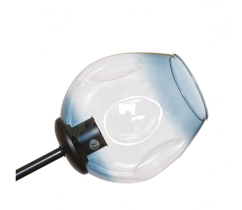 Lámpara de suspensión Chandelier Adel 5 negro cristal azul